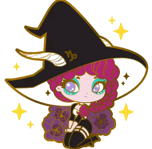 Witch With Capricorn Hat Sticker