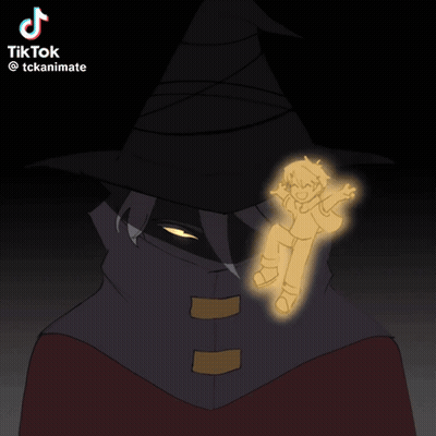 Witch With Child On Shoulders TikTok @Tckanimate GIF