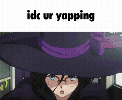 Witch With Glasses Purple Hat Idc Ur Yapping GIF