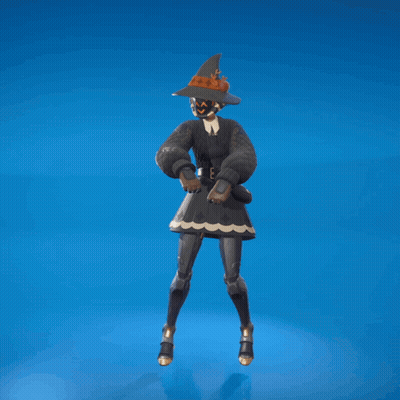 Witch With Outstretched Arms Wearing Mask And Hat GIF