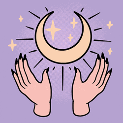 Witchcraft Hands Up Moon GIF