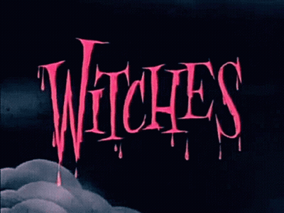 Witches In Pink On Dark Background GIF