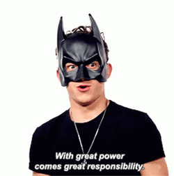 With Great Power Comes Great Responsibility Batman Mask GIF