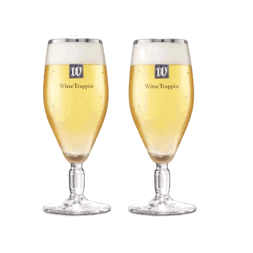 Witte Trappist Beer Glasses With Bubbles Sticker
