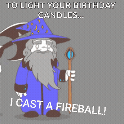 Wizard Lighting Birthday Candles GIF