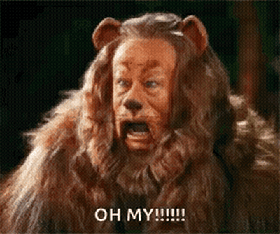 Wizard Of Oz Lion Making Funny Face Saying Oh My GIF