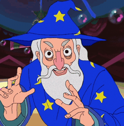Wizard With Beard and Blue Hat