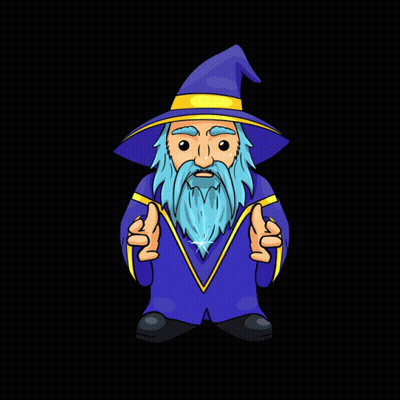 Wizard With Blue Beard And Yellow Hat GIF