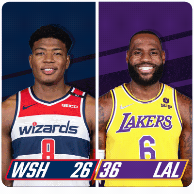 Wizards Player And Lakers Player Side By Side GIF