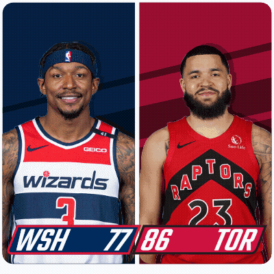 Wizards Player And Raptors Player Side By Side GIF