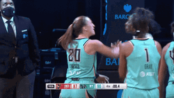 Wnba Sabrina Ionescu Pushed Hard GIF