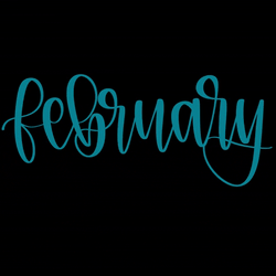 Wobbly Blue Cursive February GIF