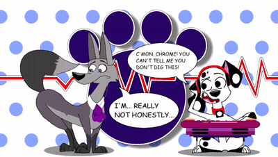 Wolf And Dalmatian Saying C Mon Chrome You Can't Tell Me You Don't Dig This GIF