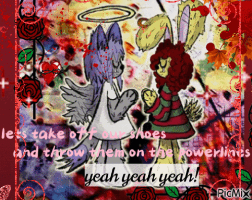 Wolf and Girl Saying Yeah Yeah Yeah