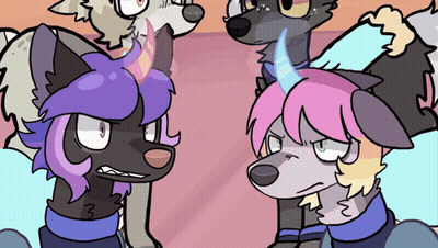 Wolf And Unicorn Cartoon Drawing GIF