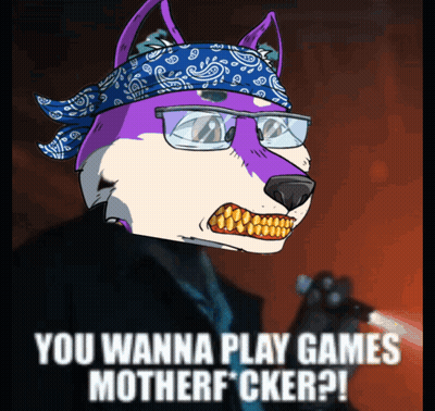 Wolf Bandana Glasses Says You Wanna Play Games GIF