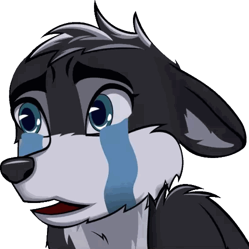Wolf Cartoon With Tear Sticker