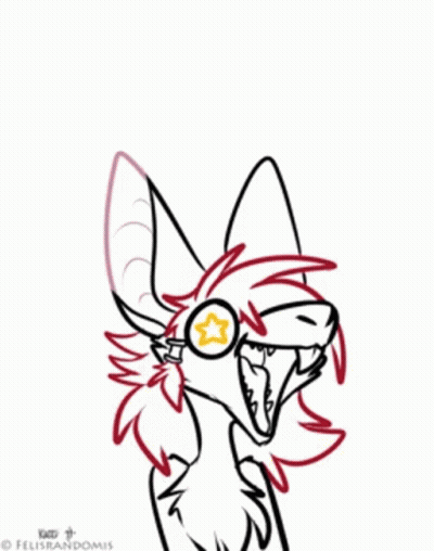 Wolf Drawing Saying Eeeee GIF