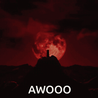 Wolf Howling At Full Moon Saying Awooo GIF
