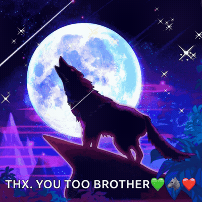 Wolf Howling At Moon Saying Thx You Too Brother GIF
