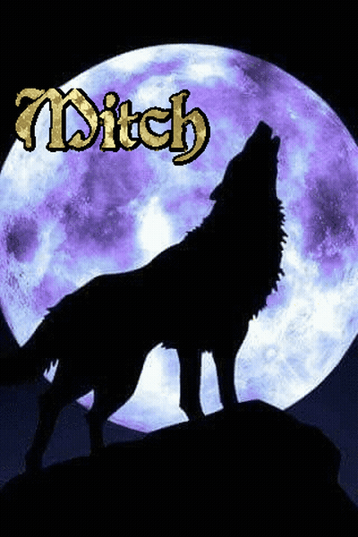 Wolf Howling At Purple Moon GIF
