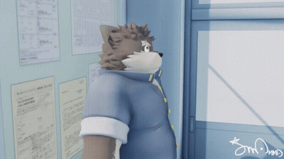 Wolf In Blue Shirt With Snm Sign GIF