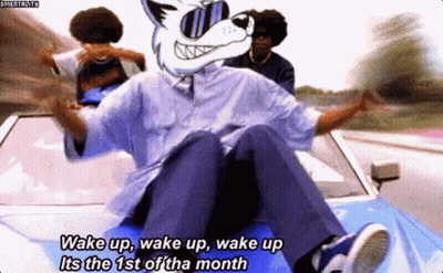 Wolf In Sunglasses Sitting In Car Wake Up GIF