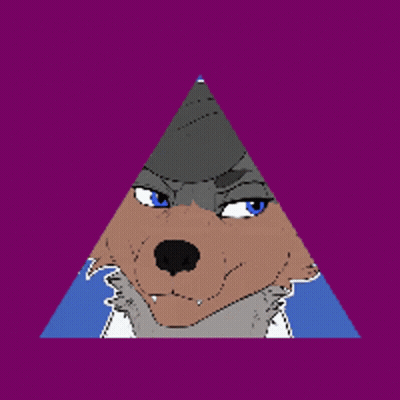 Wolf In Triangle On Pink Background GIF