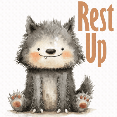 Wolf Saying Rest Up GIF