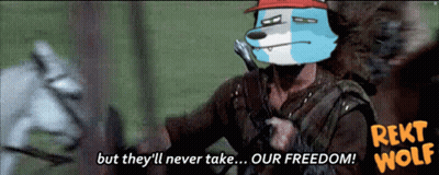 Wolf Saying They'll Never Take Our Freedom GIF