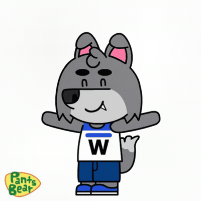 Wolf Wearing Shirt With W GIF