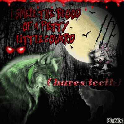 Wolf With I Smell The Blood Quote GIF