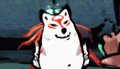 Wolf With Red And White Face GIF