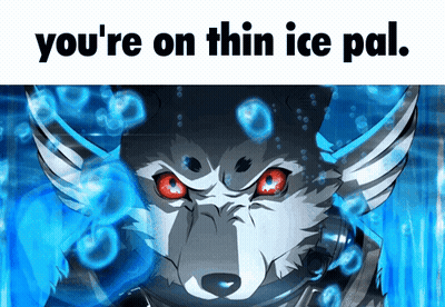 Wolf With Red Eyes You're On Thin Ice Pal GIF