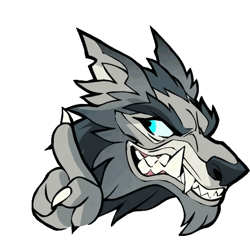 Wolf With Sharp Teeth Sticker