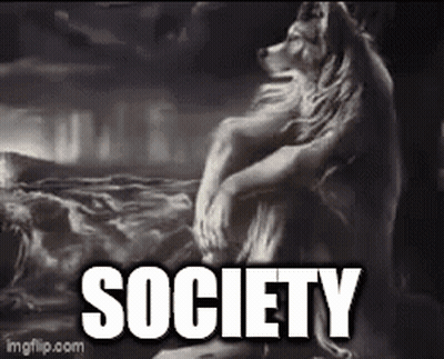 Wolf With Society Text GIF