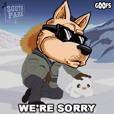 Wolf With Sunglasses And South Park Sign GIF