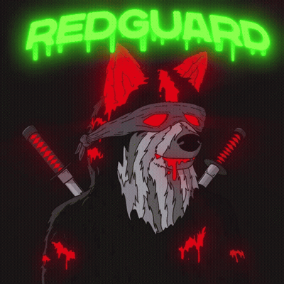 Wolf With Swords Redguard Behind Him