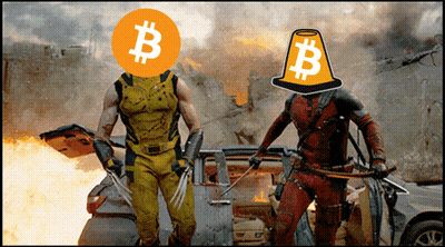 Wolverine And Deadpool With Cone Letter B GIF