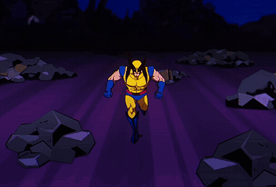 Wolverine And Gambit Fighting With Glowing Swords GIF