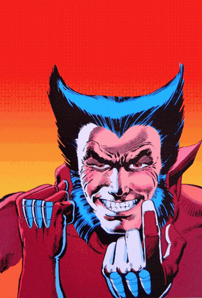 Wolverine Giving Middle Finger Red Background GIF