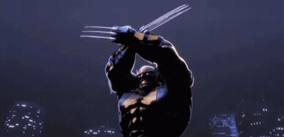 Wolverine Statue Claws Outstretched GIF