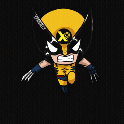 Wolverine With X Project Logo On Face GIF