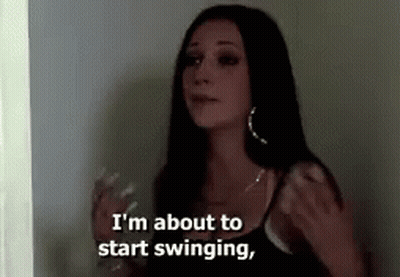 Woman About To Start Swinging GIF