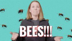 Woman Afraid Of Bee Sting GIF