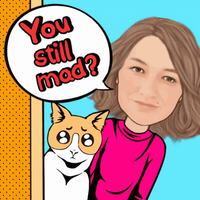 Woman And Cat Saying You Still Mad GIF