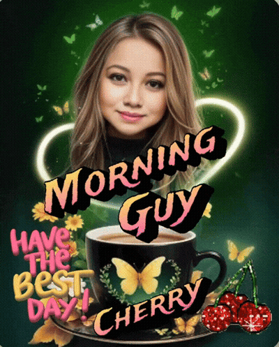 Woman And Coffee Morning Guy Have The Best Day Cherry GIF