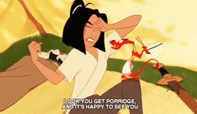 Woman And Dragon Saying Look You Get Porridge And It's Happy To See You GIF