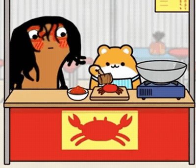Woman And Hamster At Food Stand GIF