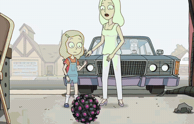 Woman And Little Girl With Car In Background GIF